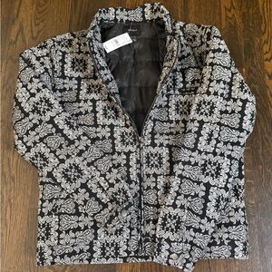 PacSun Black and White Geometric Quilted Jacket